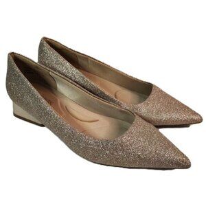 Dream Pairs Womens Gold Glitter Pointed Toe Low Block Heel Pumps Size 8 Dress